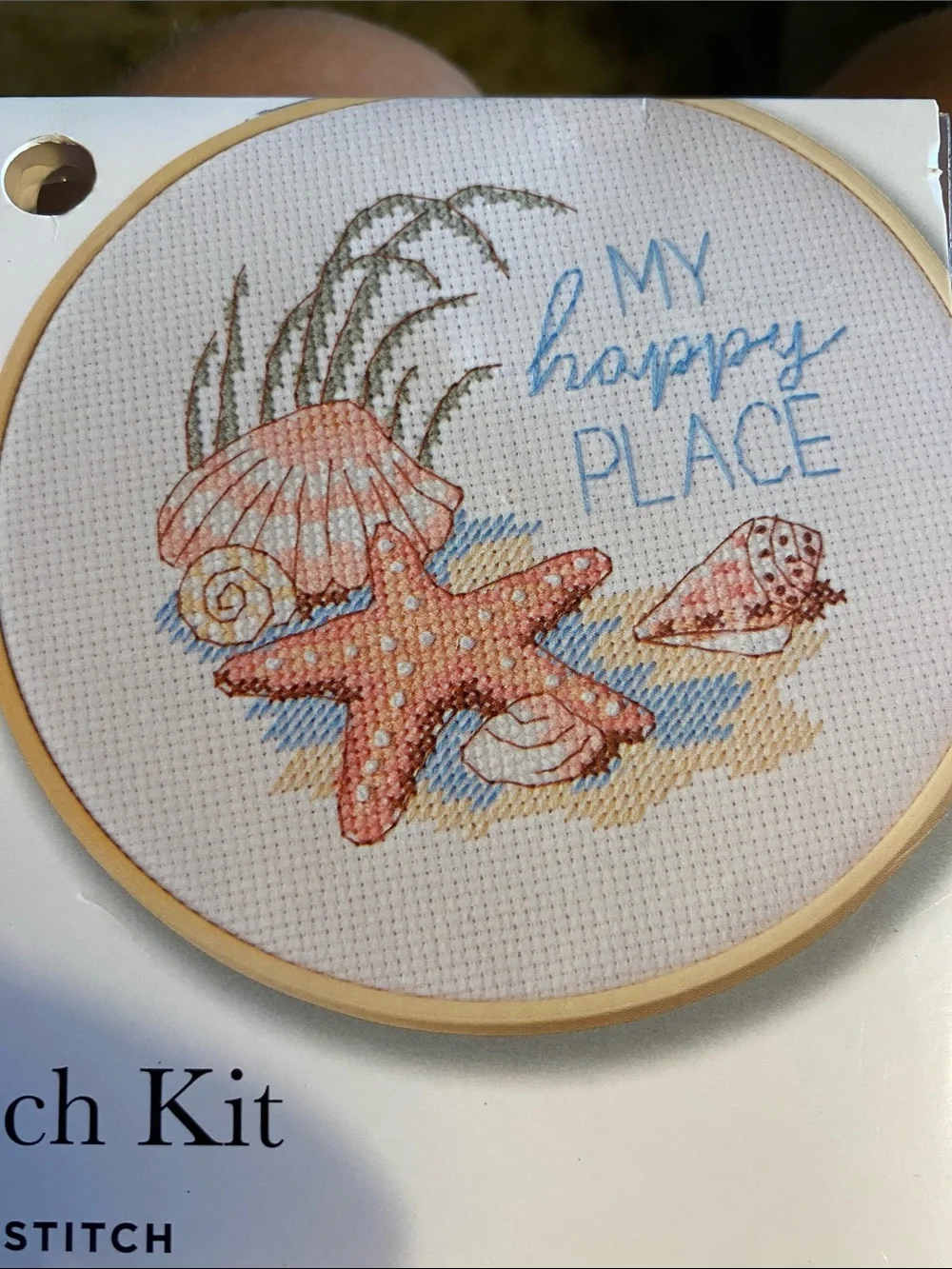 Loops & Threads 'My Happy Place' Cross Stitch Kit - beach scene
